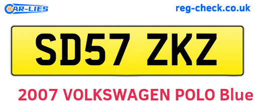 SD57ZKZ are the vehicle registration plates.