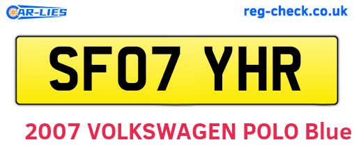 SF07YHR are the vehicle registration plates.