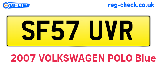 SF57UVR are the vehicle registration plates.