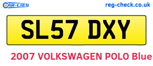SL57DXY are the vehicle registration plates.