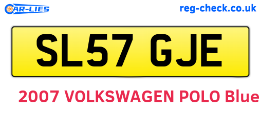 SL57GJE are the vehicle registration plates.