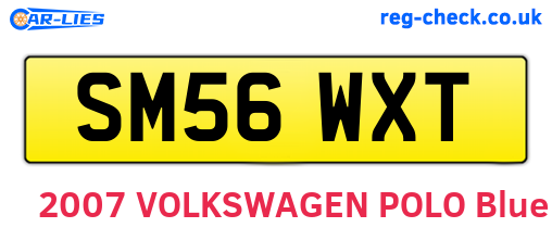 SM56WXT are the vehicle registration plates.