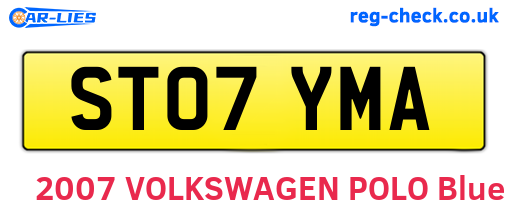 ST07YMA are the vehicle registration plates.