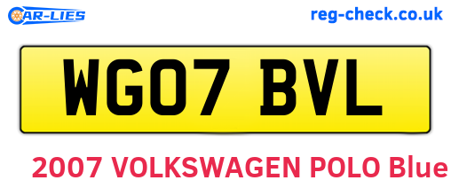 WG07BVL are the vehicle registration plates.