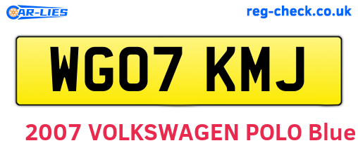 WG07KMJ are the vehicle registration plates.