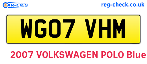 WG07VHM are the vehicle registration plates.