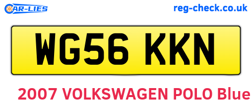 WG56KKN are the vehicle registration plates.