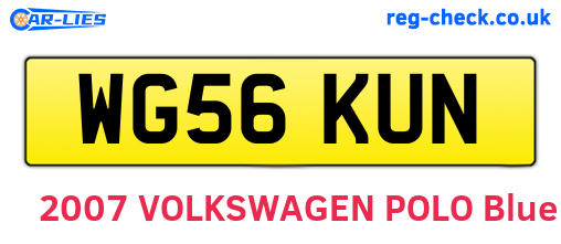 WG56KUN are the vehicle registration plates.