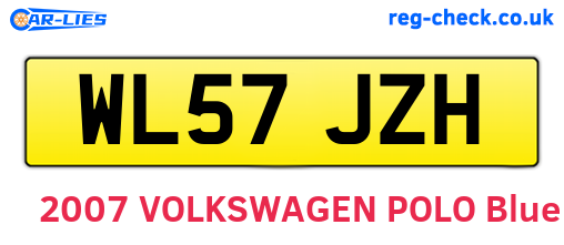 WL57JZH are the vehicle registration plates.