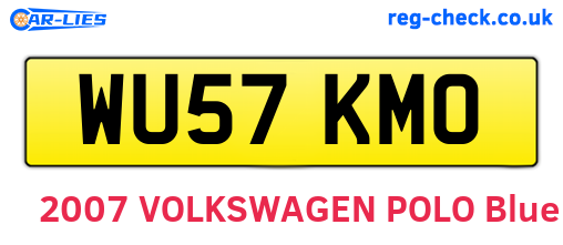 WU57KMO are the vehicle registration plates.