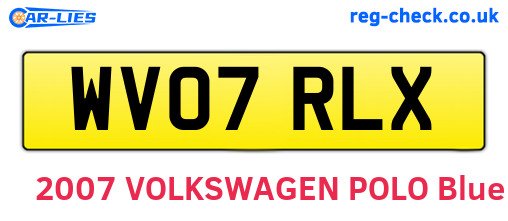 WV07RLX are the vehicle registration plates.