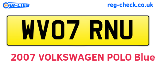 WV07RNU are the vehicle registration plates.