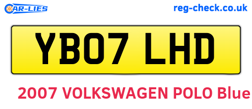 YB07LHD are the vehicle registration plates.