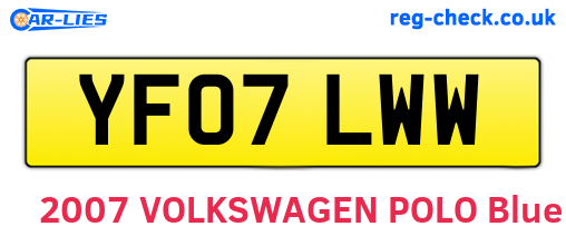 YF07LWW are the vehicle registration plates.