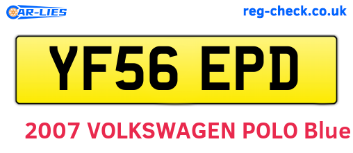 YF56EPD are the vehicle registration plates.