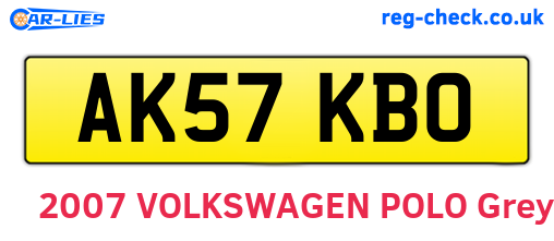 AK57KBO are the vehicle registration plates.