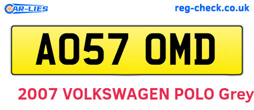 AO57OMD are the vehicle registration plates.