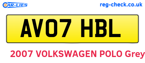 AV07HBL are the vehicle registration plates.