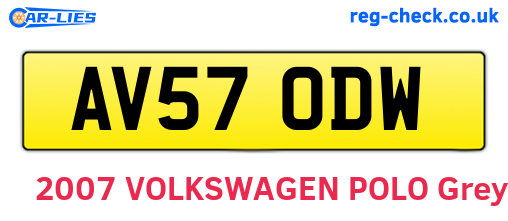 AV57ODW are the vehicle registration plates.