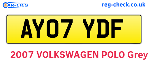 AY07YDF are the vehicle registration plates.