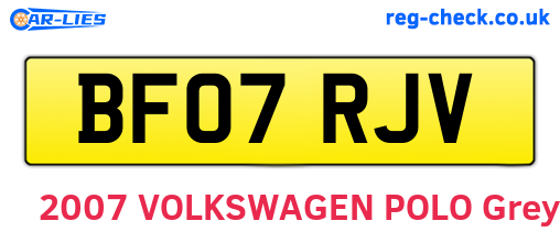 BF07RJV are the vehicle registration plates.