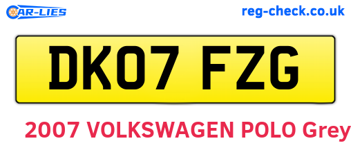 DK07FZG are the vehicle registration plates.