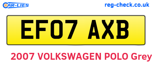 EF07AXB are the vehicle registration plates.