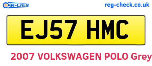 EJ57HMC are the vehicle registration plates.