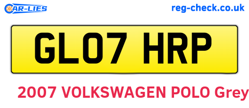 GL07HRP are the vehicle registration plates.