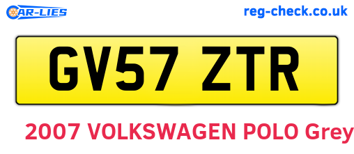 GV57ZTR are the vehicle registration plates.