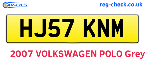 HJ57KNM are the vehicle registration plates.