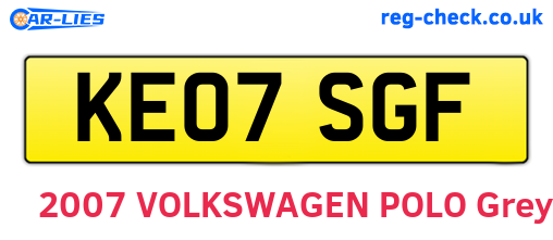 KE07SGF are the vehicle registration plates.