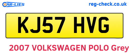 KJ57HVG are the vehicle registration plates.