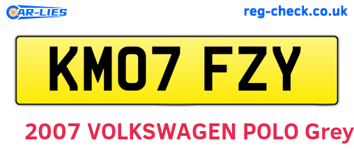 KM07FZY are the vehicle registration plates.