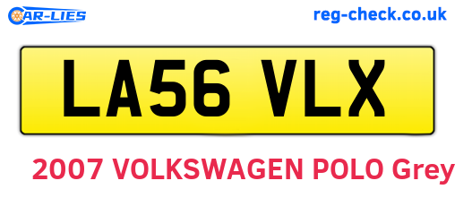 LA56VLX are the vehicle registration plates.