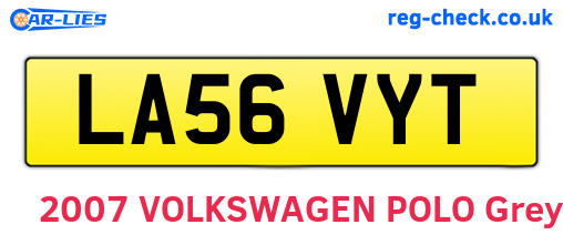 LA56VYT are the vehicle registration plates.