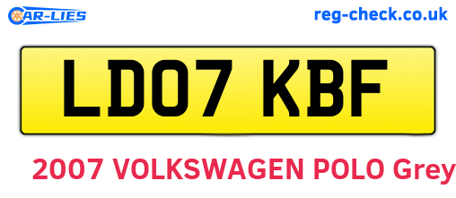 LD07KBF are the vehicle registration plates.