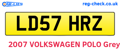 LD57HRZ are the vehicle registration plates.