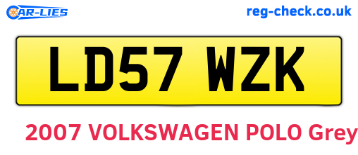 LD57WZK are the vehicle registration plates.