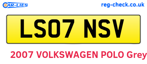 LS07NSV are the vehicle registration plates.