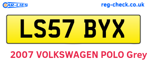 LS57BYX are the vehicle registration plates.