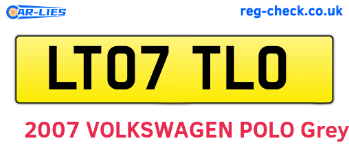 LT07TLO are the vehicle registration plates.
