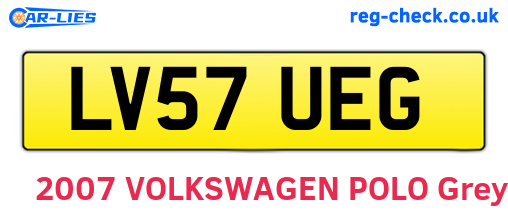 LV57UEG are the vehicle registration plates.