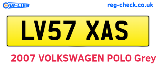 LV57XAS are the vehicle registration plates.