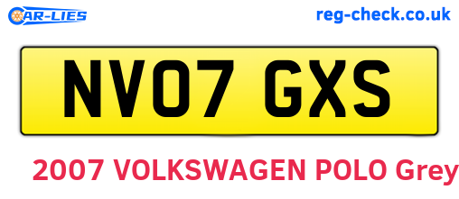 NV07GXS are the vehicle registration plates.