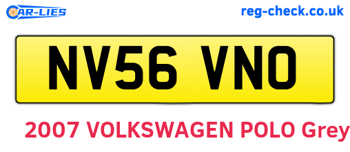 NV56VNO are the vehicle registration plates.