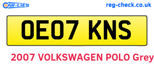 OE07KNS are the vehicle registration plates.