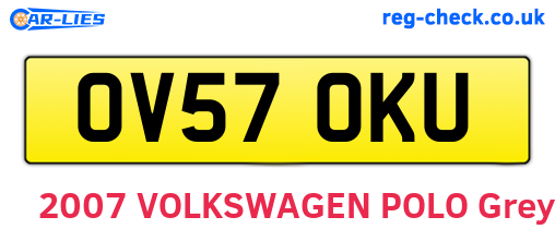 OV57OKU are the vehicle registration plates.