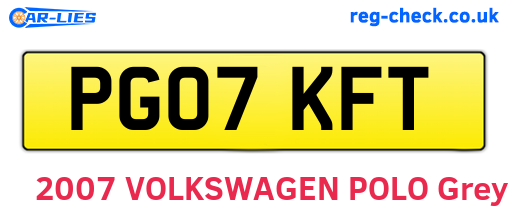 PG07KFT are the vehicle registration plates.
