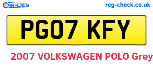 PG07KFY are the vehicle registration plates.